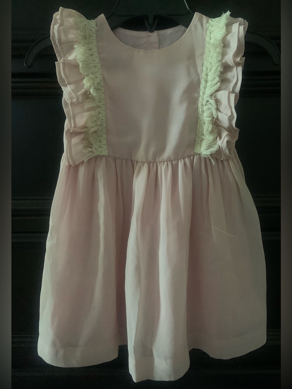 Pippa & Julie Light Pink Dress with Cream Lace Ruffles